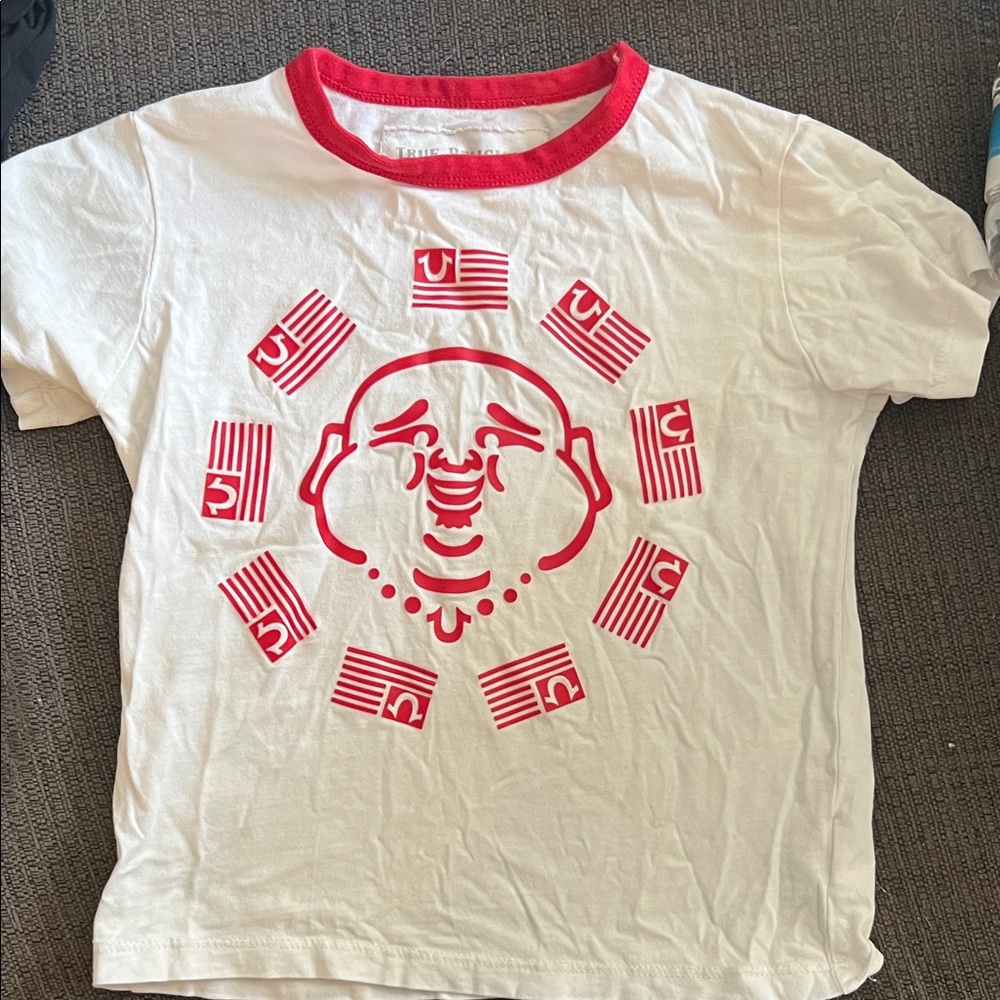 True Religion White Tee with Red Graphic